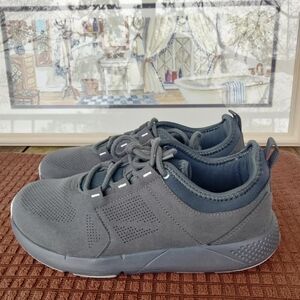 Women's "Ulogu" Charcoal Gray/Blue Fabric Walking Shoes. Size 8. New Condition.